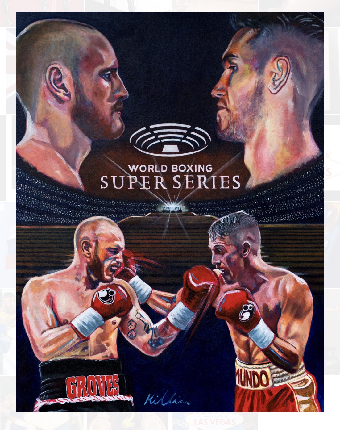 Boxing Frampton vs Quigg Art Print By Killian Art Signed By Carl Frampton 